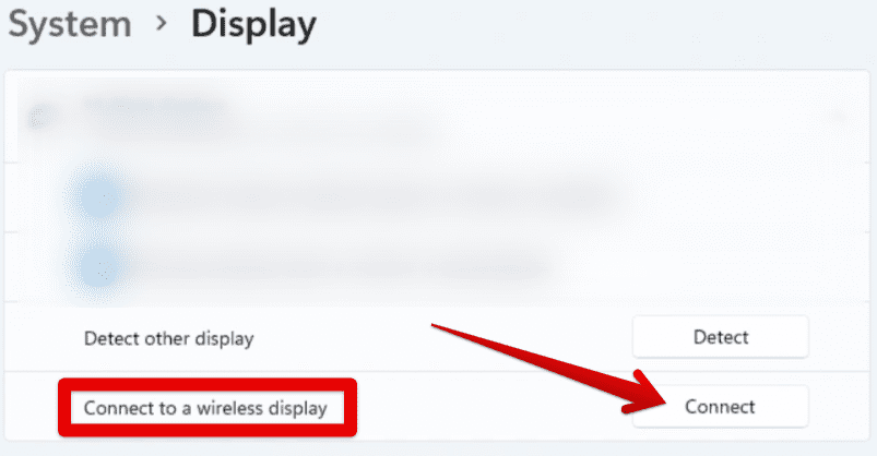 Wireless display feature in Windows 11