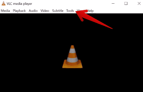 Clicking on "Tools" in VLC media player