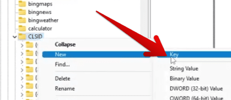 Creating a new key within the CLSID directory