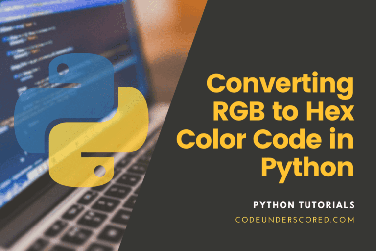 How to convert RGB to Hex Color Code in Python
