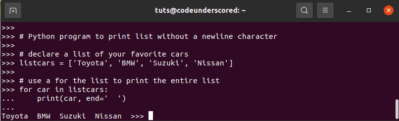 How to print without newline in Python | Code Underscored