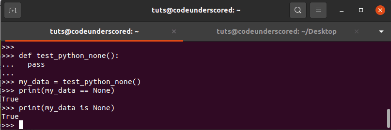 Python null: Using None keyword to assign a None Type object