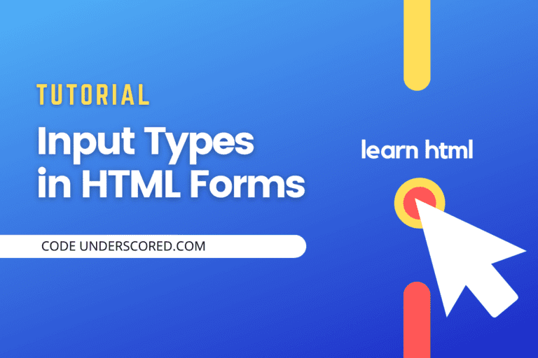How to use different types of inputs in HTML Forms