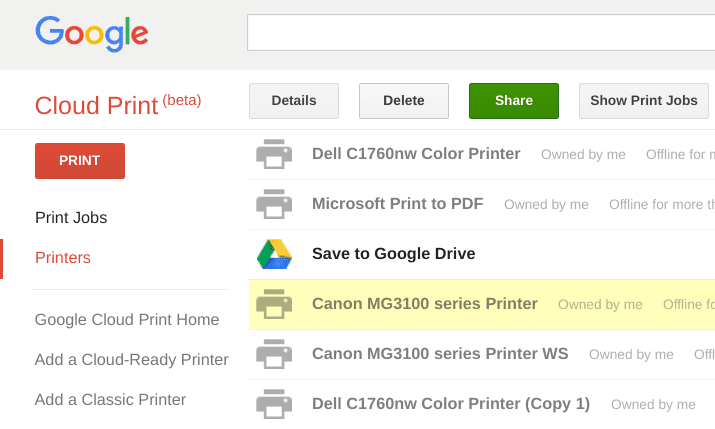 Google Cloud Print