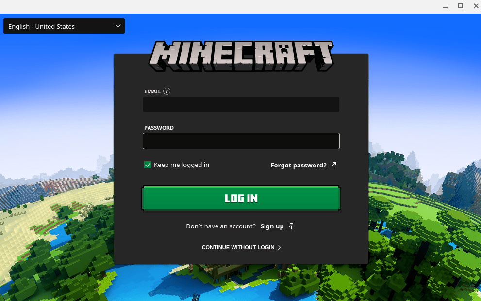 Minecraft window
