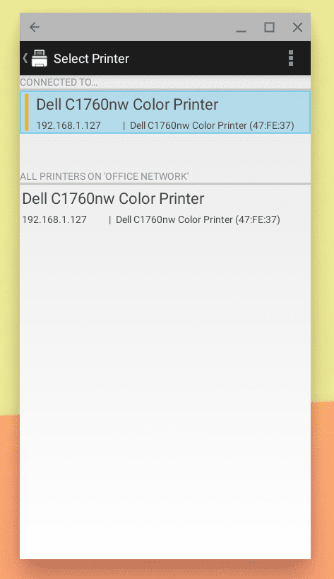 Printers connected to the same network