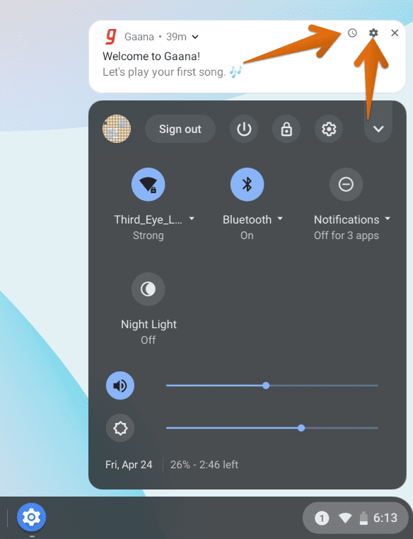 Notification Options