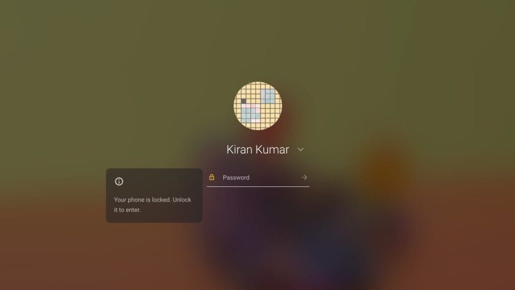 Smartlock enabled Chromebook sign-in screen
