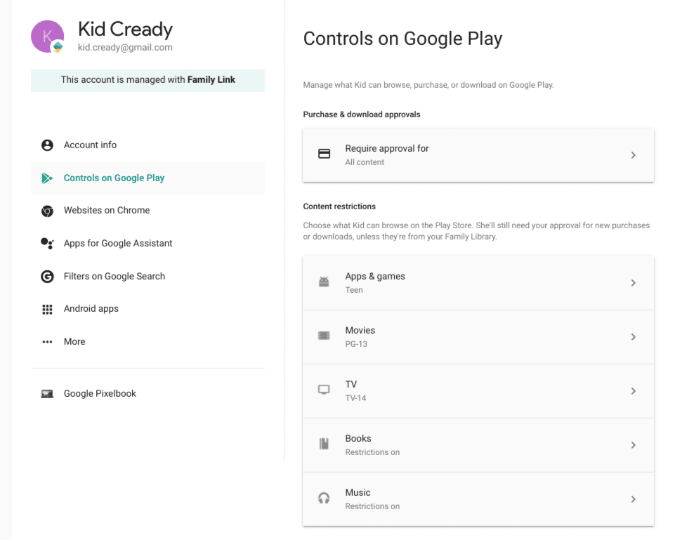 Controls on Google Play