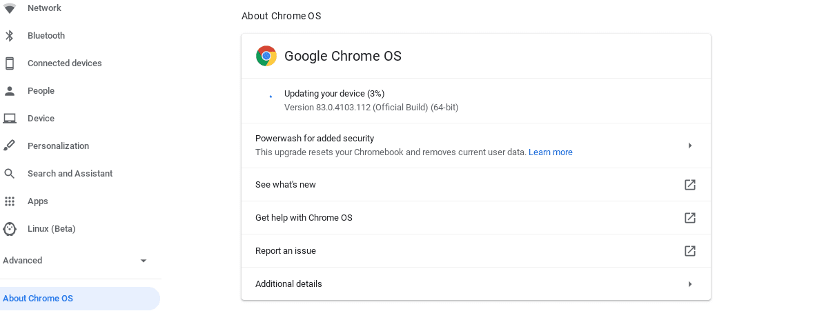 Update ChromeOS