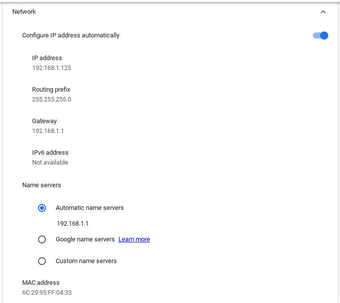 Advanced Network details