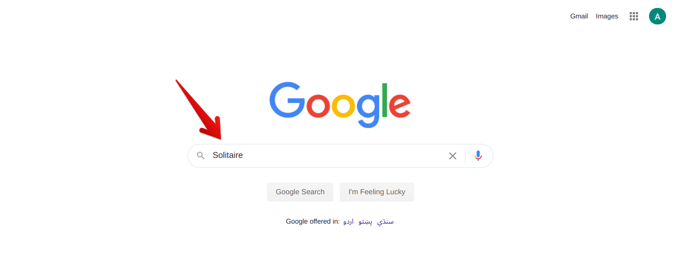 Searching for Solitaire on Google