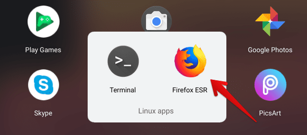 Location of Mozilla Firefox