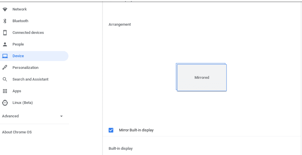 Mirror Builtin Display