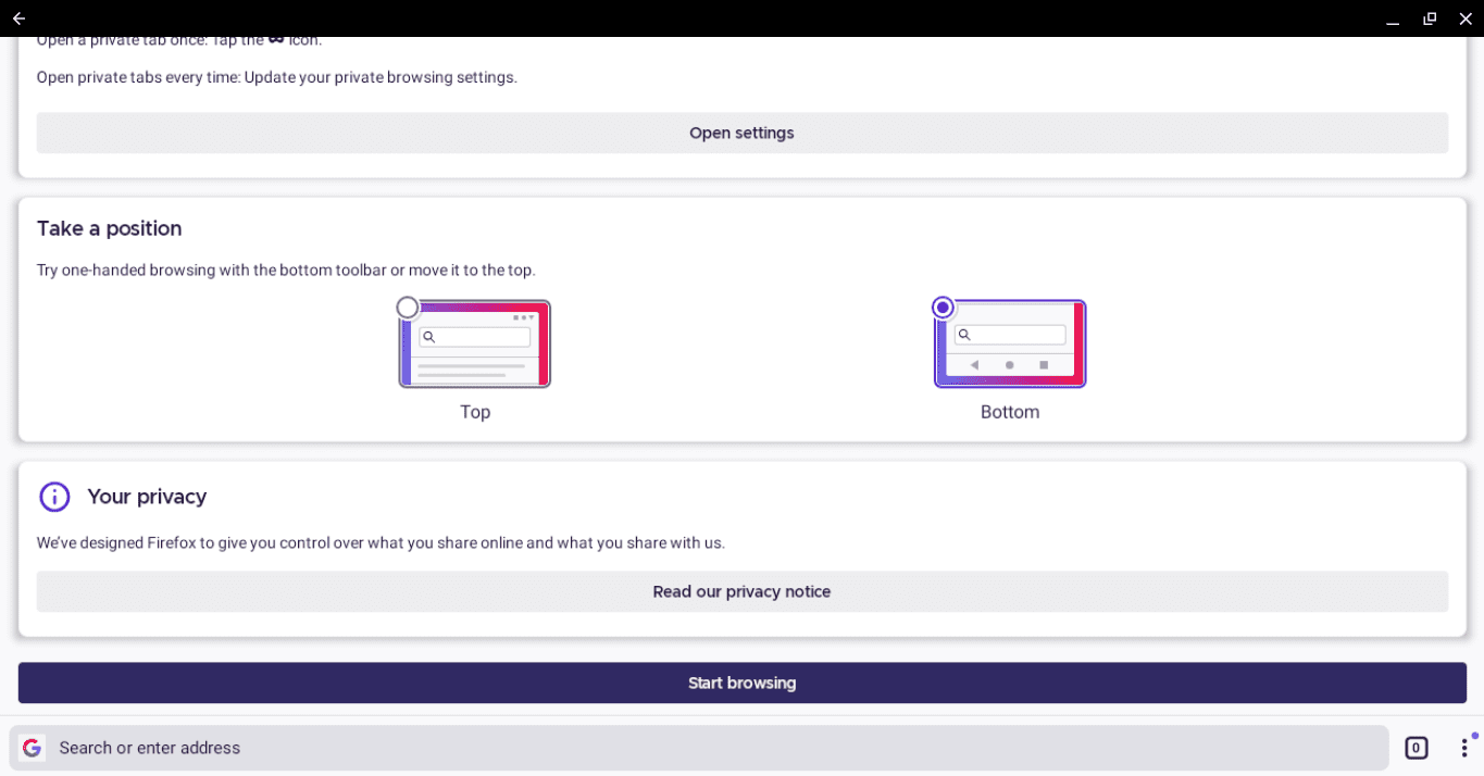 Proceeding with Firefox