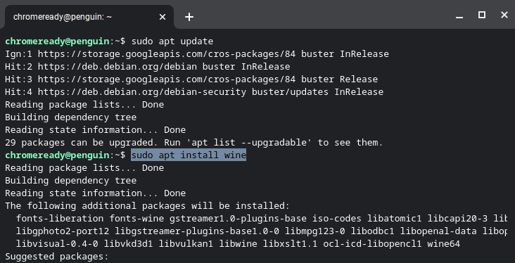 Install Wine Chromebook