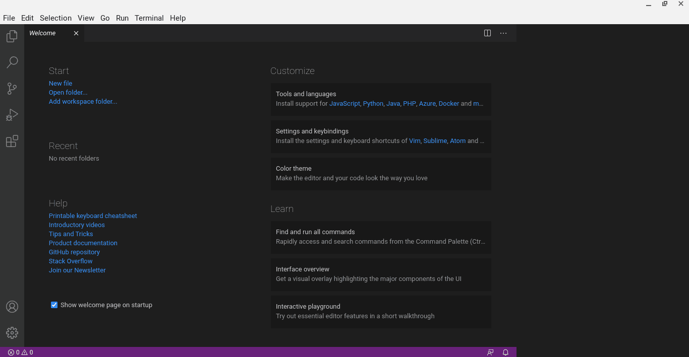 Visual Studio Code Working