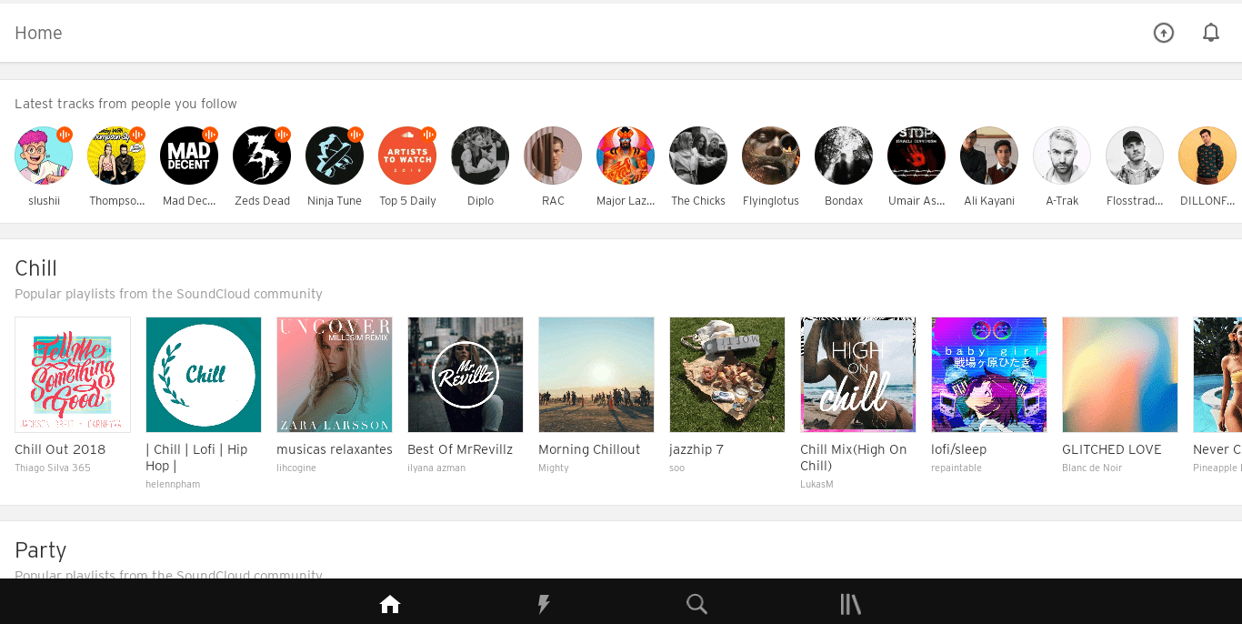 SoundCloud Interface