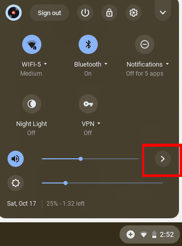 Change audio settings