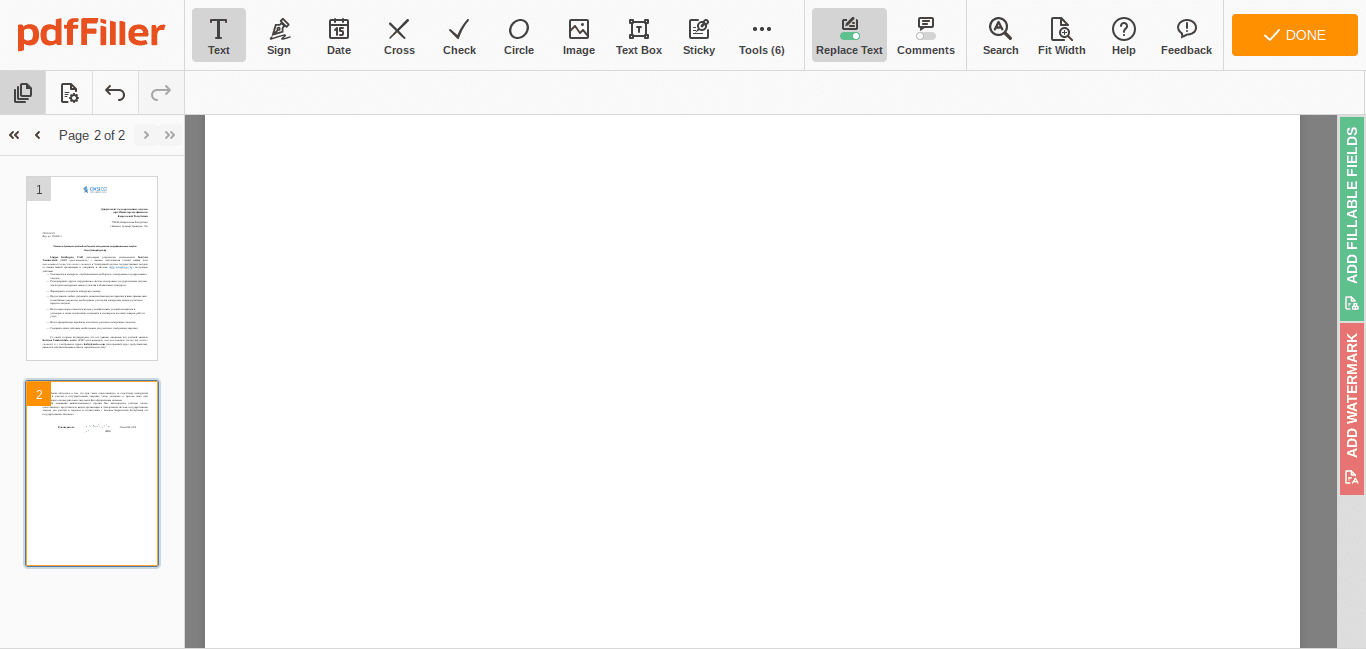 PDF Editor for Docs Interface