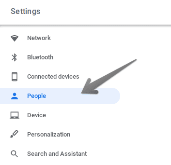 Accessing "People" Settings