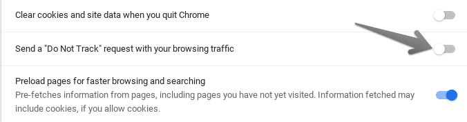 Enabling Do Not Track