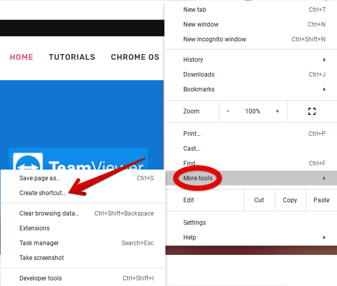 Creating a Web Page Shortcut