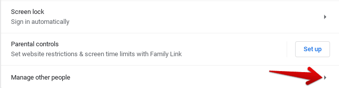Clicking on "Manage Other People"