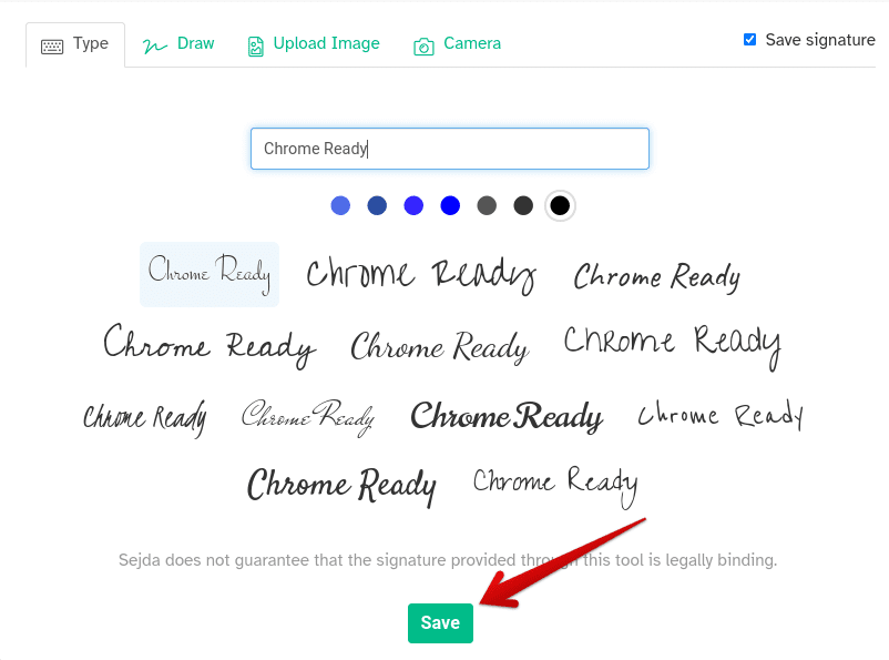 Finalizing Electronic Signature