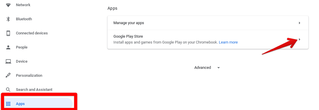 Accessing Play Store Settings