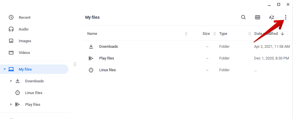 Revealing More "Files" Options