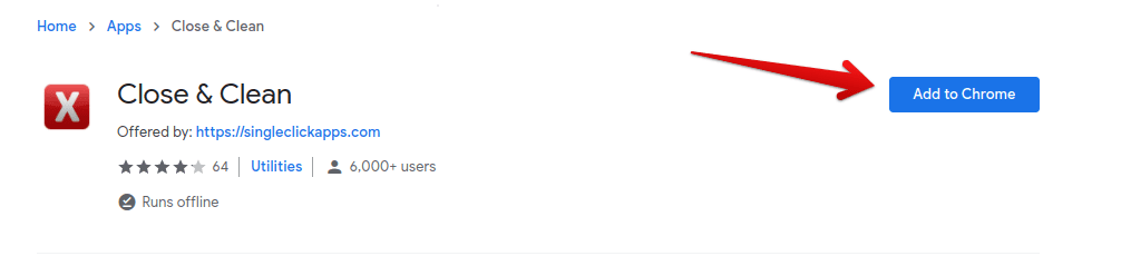 Adding Close & Clean to the Chrome browser