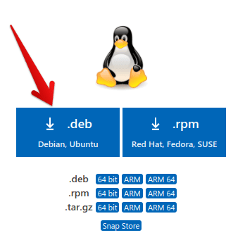 Downloading the Debian File for Visual Studio Code