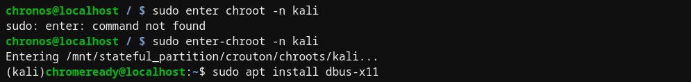 open kali console