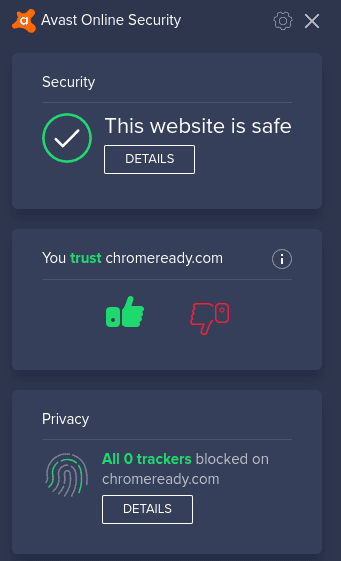 Avast Chrome browser extension