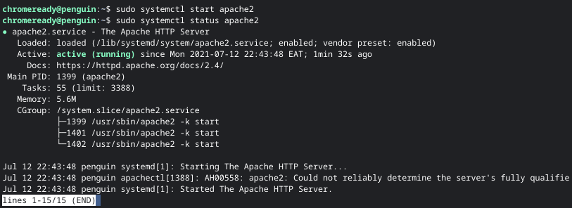 start apache