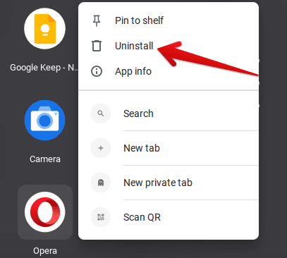 Uninstalling Opera