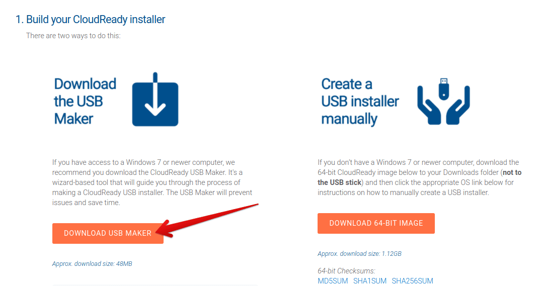 Downloading the USB Maker wizard