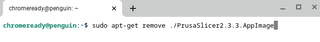 Uninstalling PrusaSlicer on Chromebook