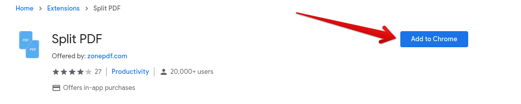 Adding Split PDF to Chrome
