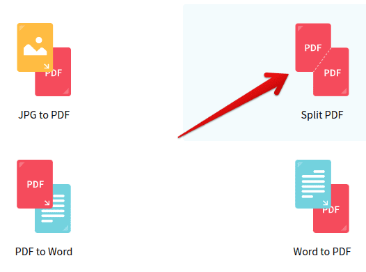 Clicking on Split PDF