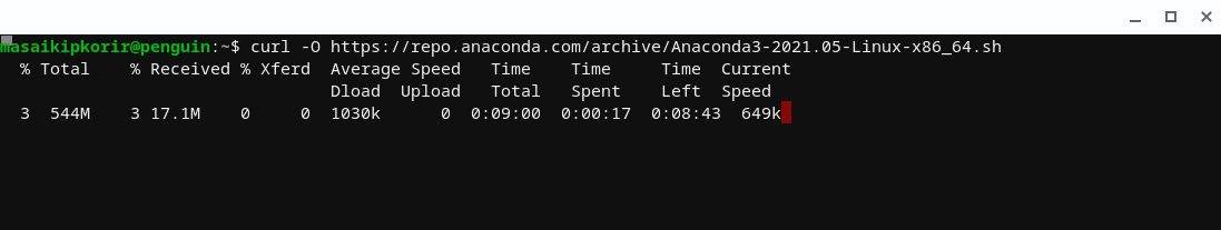 curl download anaconda installer