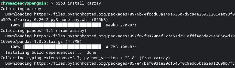 install xarray