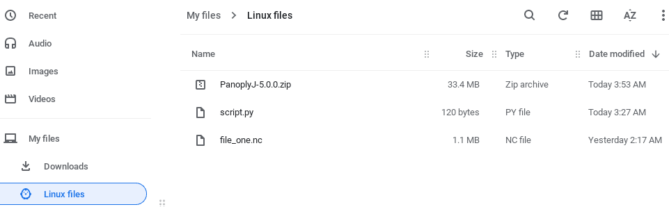 move panoply zip file to linux files