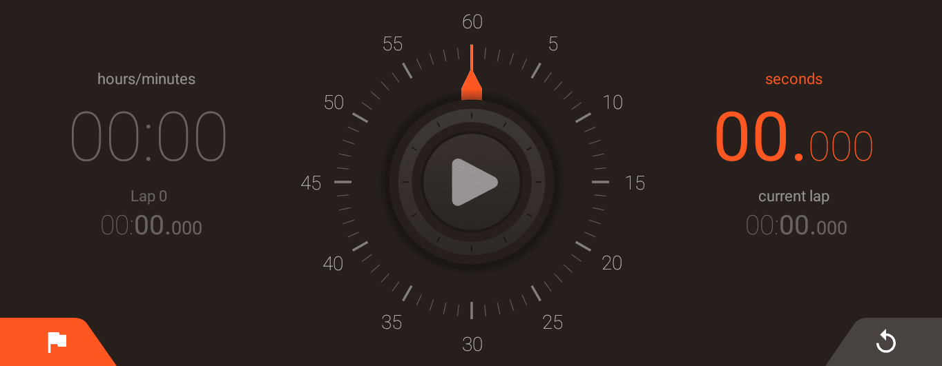 Stopwatch Timer interface