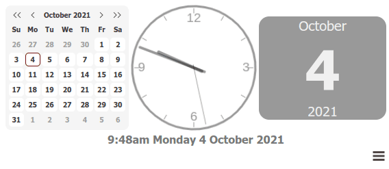 Clock for Google Chrome interface