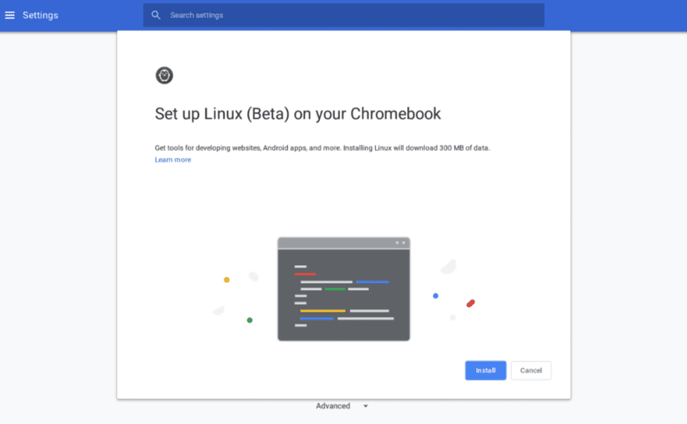 setup linux on chromebook