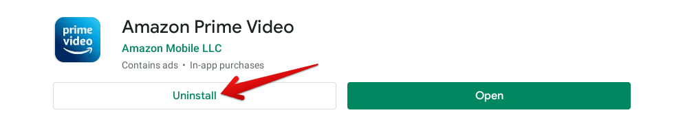 Uninstalling Amazon Prime Video