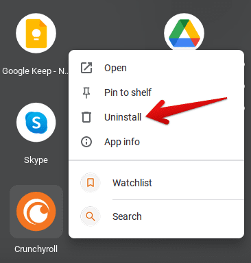 Uninstalling Crunchyroll