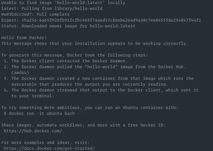 docker hello world